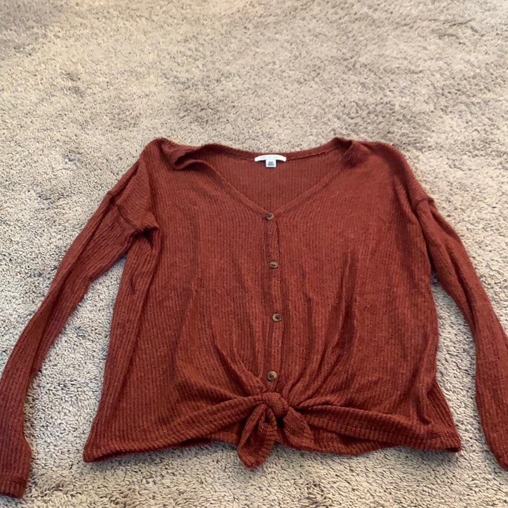 Rust colored American Eagle tie sweater